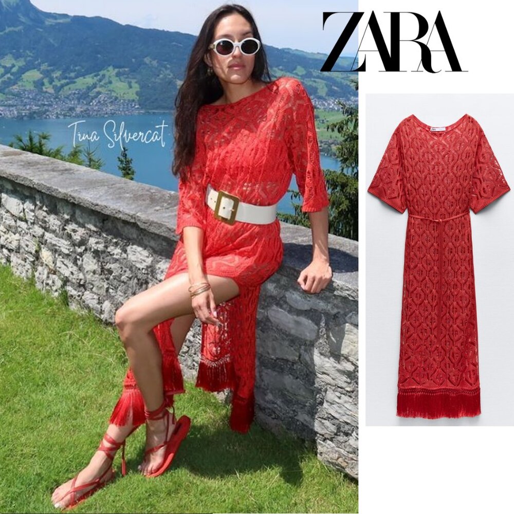 BLOGGER'S FAVE! Zara Red Knit Tunic Dress NWT